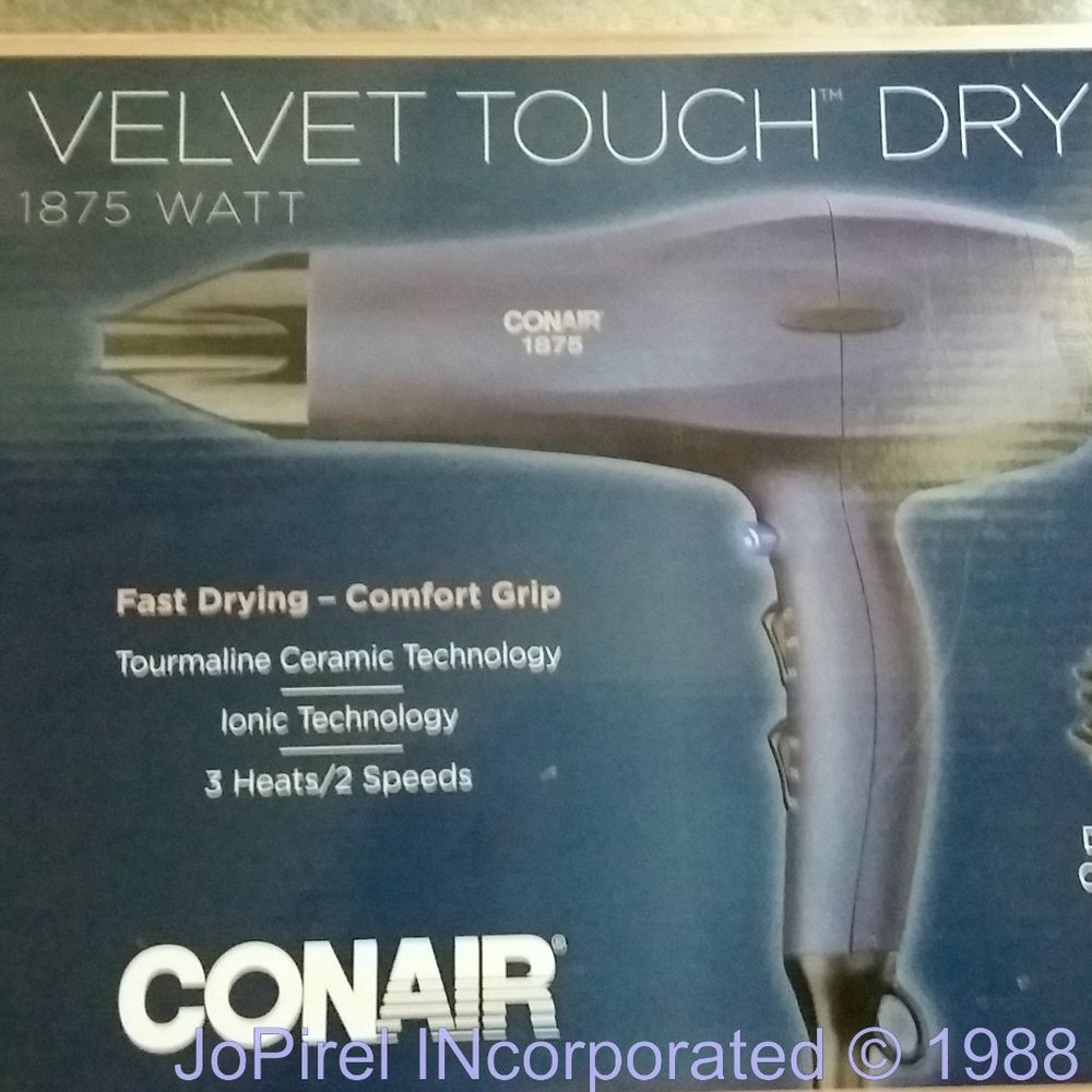 ConAir Velvet Touch 1875w Hair Dryer Blower Tool (corner of box torn discount)